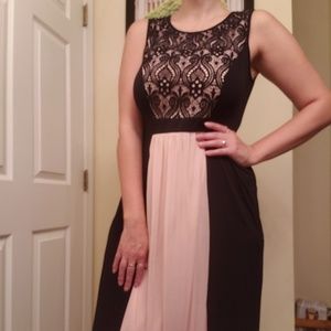 Black and pink Floor length maxi